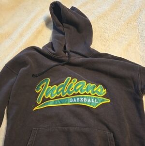 021826 Indians baseball hoody  size  large. Brown Box 22s